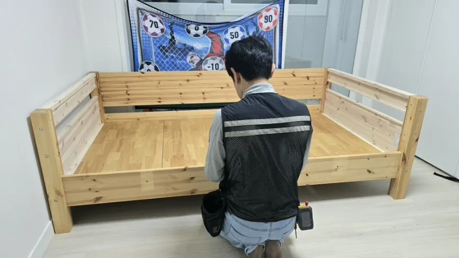 천안 백석동 핀란디아 안단테 원목 2층침대 분리 — 1층 침대 2개로, 2026년 4월 사례 — 현장 사진 3