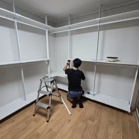 당진 시스템행거 이전설치 — 포스트 기둥 절단 맞춤, 2025년 9월 사례