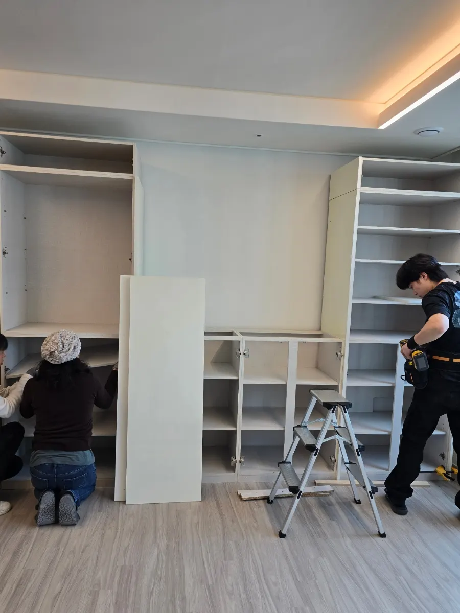내포 거실장 3700 이전설치 — 3000으로 줄여 재설치, 2025년 3월 사례 — 현장 사진 3