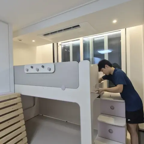 세종 일룸 캐빈 벙커침대 이전설치 — 중고 구매, 창가 배치, 2026년 9월 사례